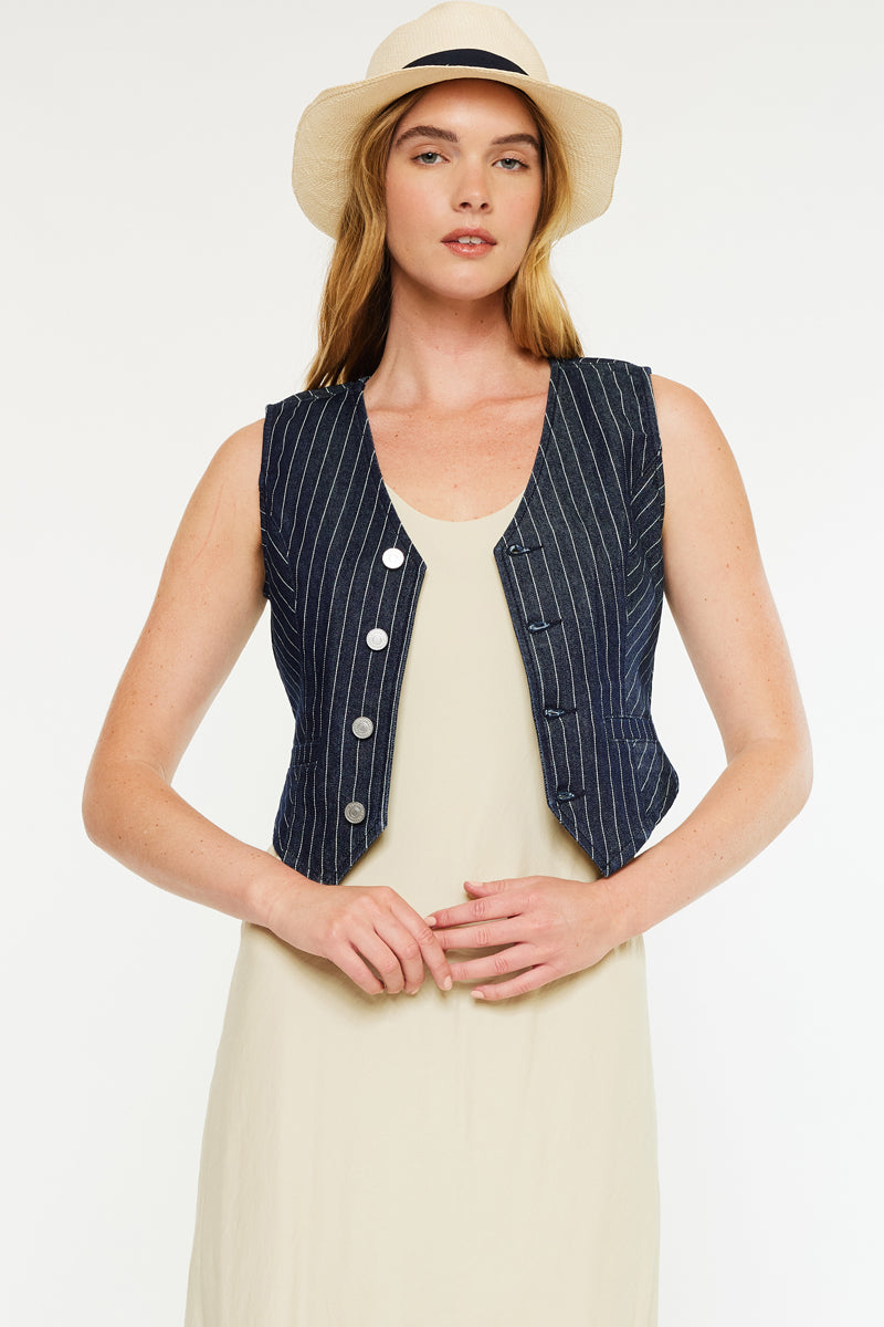 Shelley Stripe Tailored Vest - Official Kancan USA