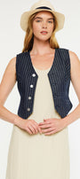 Shelley Stripe Tailored Vest - Official Kancan USA