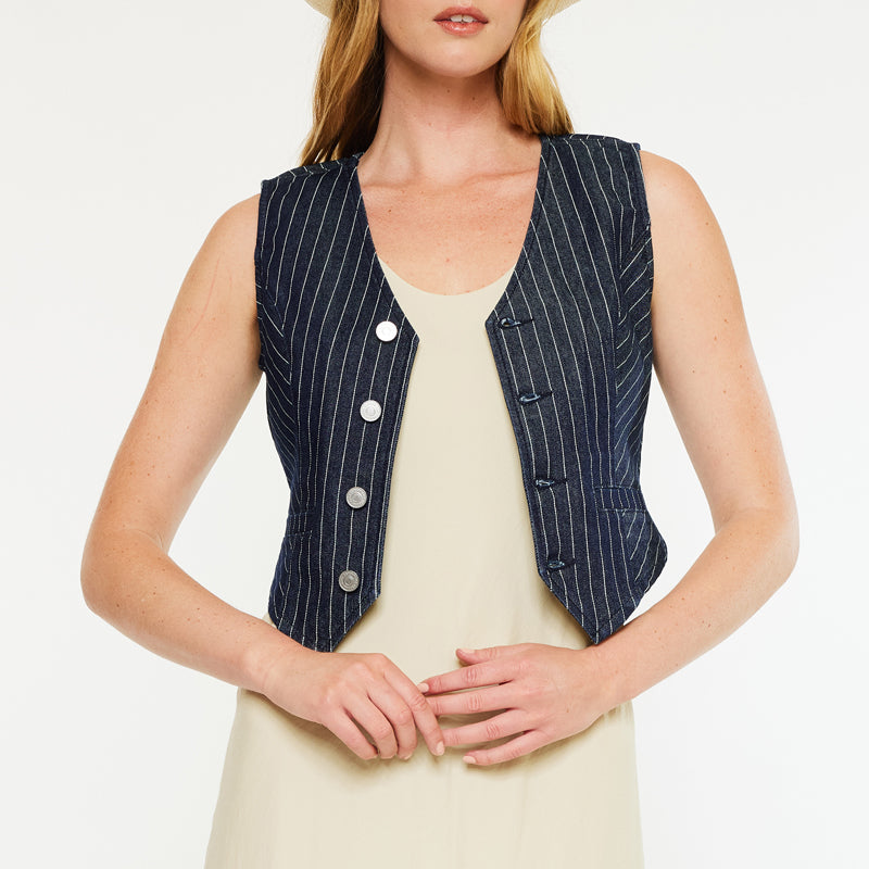 Shelley Stripe Tailored Vest - Official Kancan USA