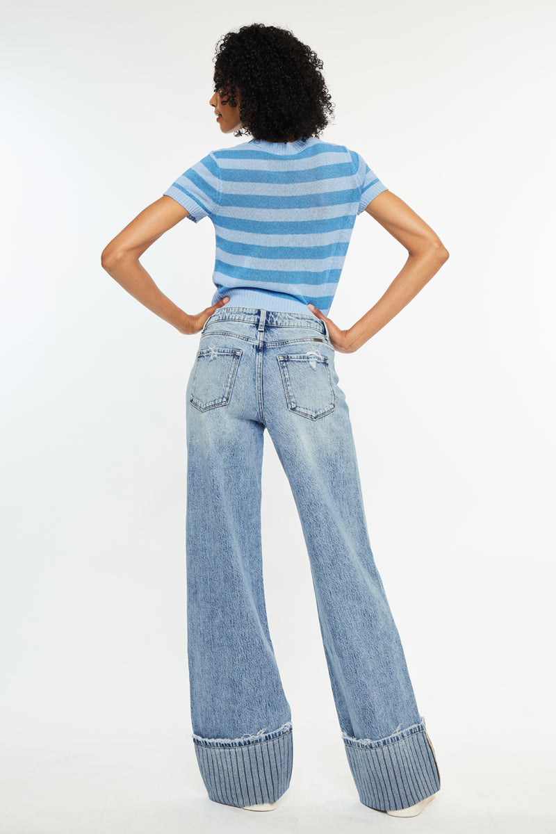 Petal High Rise Wide Leg Jean - Official Kancan USA