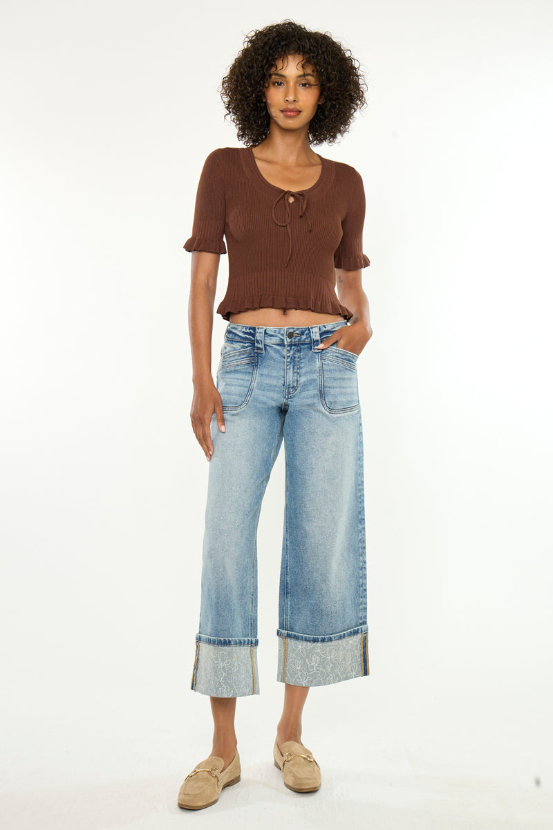 Anley Mid Rise Crop Wide – Kancan USA