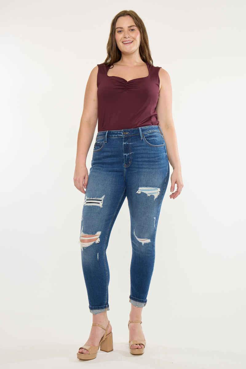 Carly High Rise Ankle Skinny Jeans (Plus Size) - Official Kancan USA
