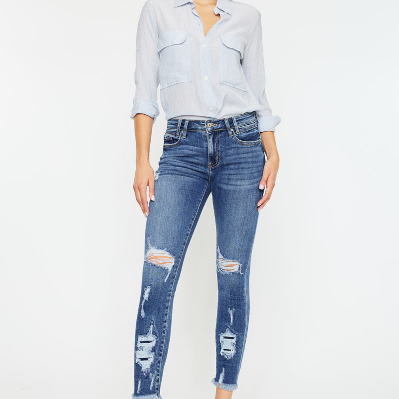 Trixie Mid Rise Ankle Skinny Jeans - Official Kancan USA