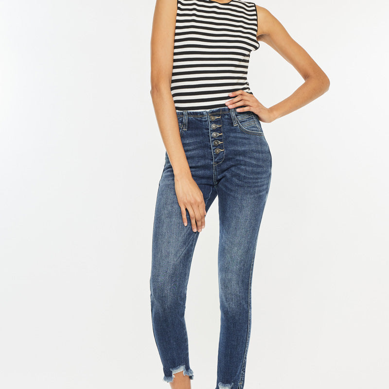 Nayla High Rise Ankle Skinny - Official Kancan USA