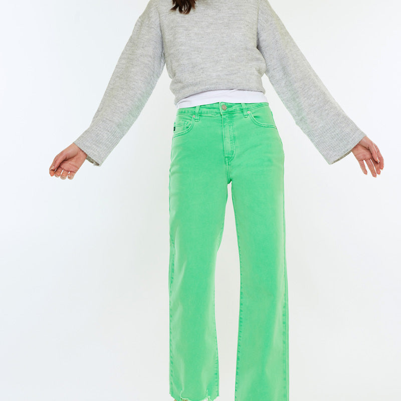 Maliha High Rise Slim Wide Leg Jeans - Official Kancan USA