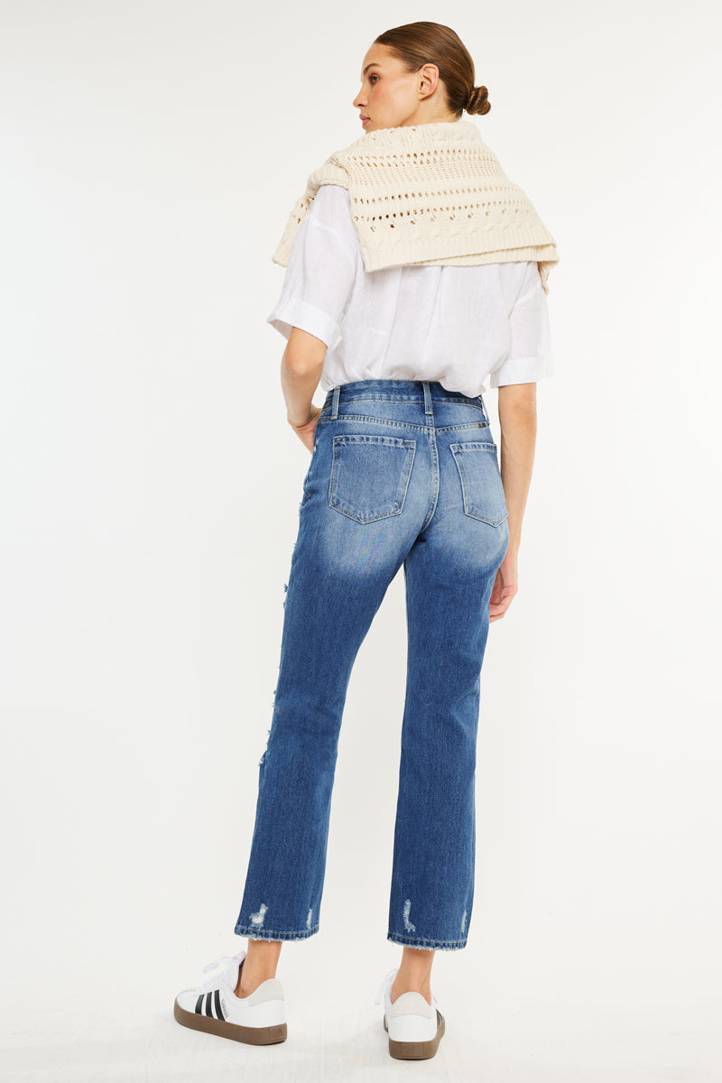 Ashland High Rise Slim Straight Leg Jeans - Official Kancan USA