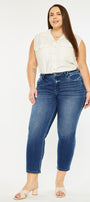 Candice Mid Rise Slim Straight Fit Jeans (Plus Size) - Official Kancan USA