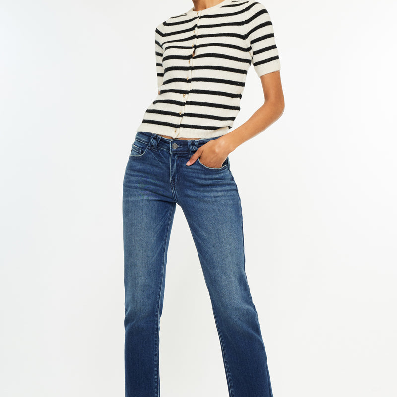 Dolores Mid Rise Slim Straight Leg Fit Jeans - Official Kancan USA