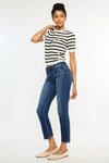 Dolores Mid Rise Slim Straight Leg Fit Jeans - Official Kancan USA