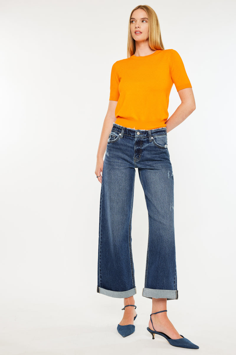 Rosie High Rise Wide Leg Jeans - Official Kancan USA