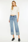 Margret Mid Rise Cropped Wide Leg Jeans - Official Kancan USA