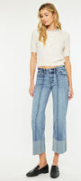 Margret Mid Rise Cropped Wide Leg Jeans - Official Kancan USA