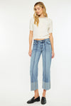 Margret Mid Rise Cropped Wide Leg Jeans - Official Kancan USA