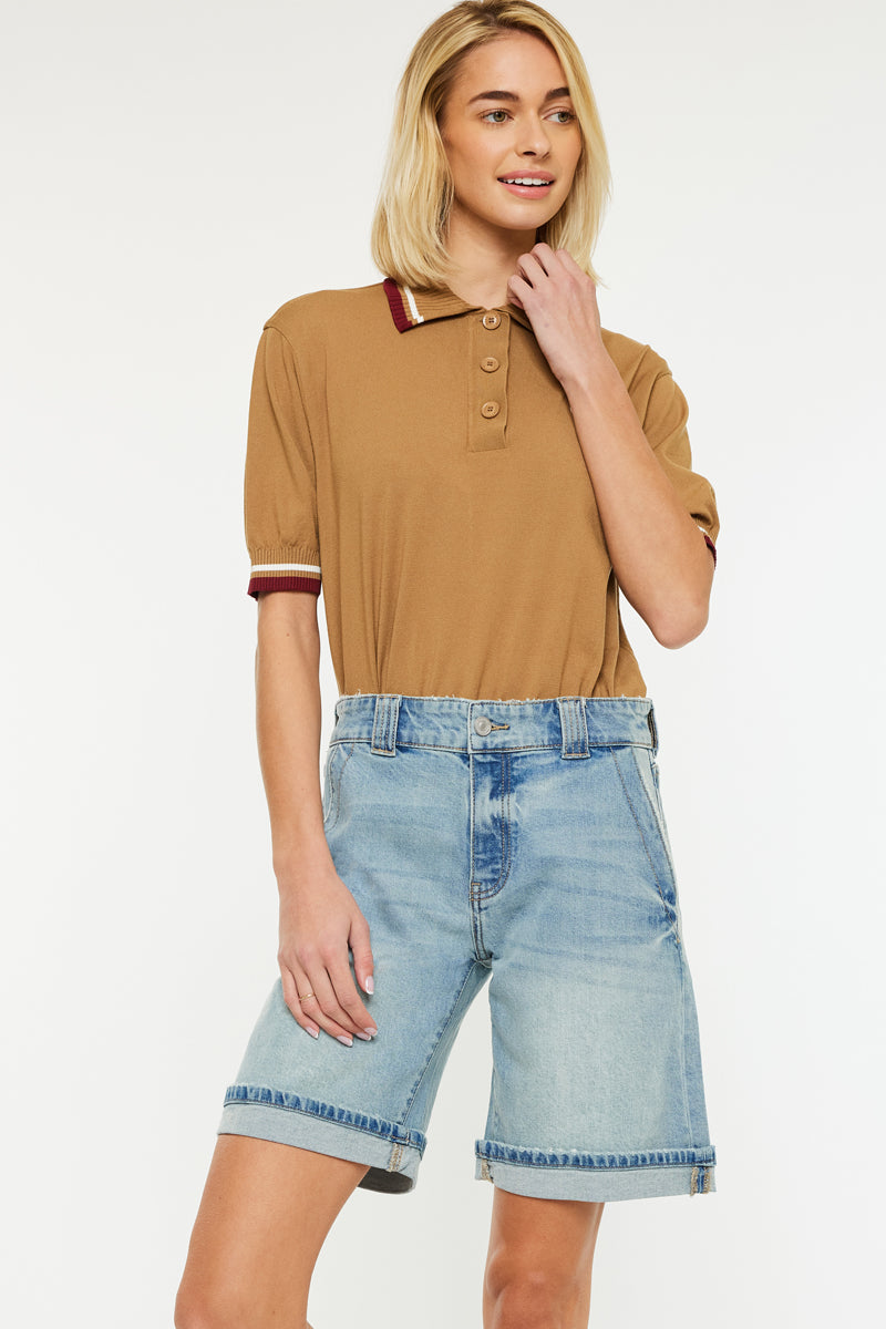 Zana Mid Rise Relaxed Bermuda – Kancan USA