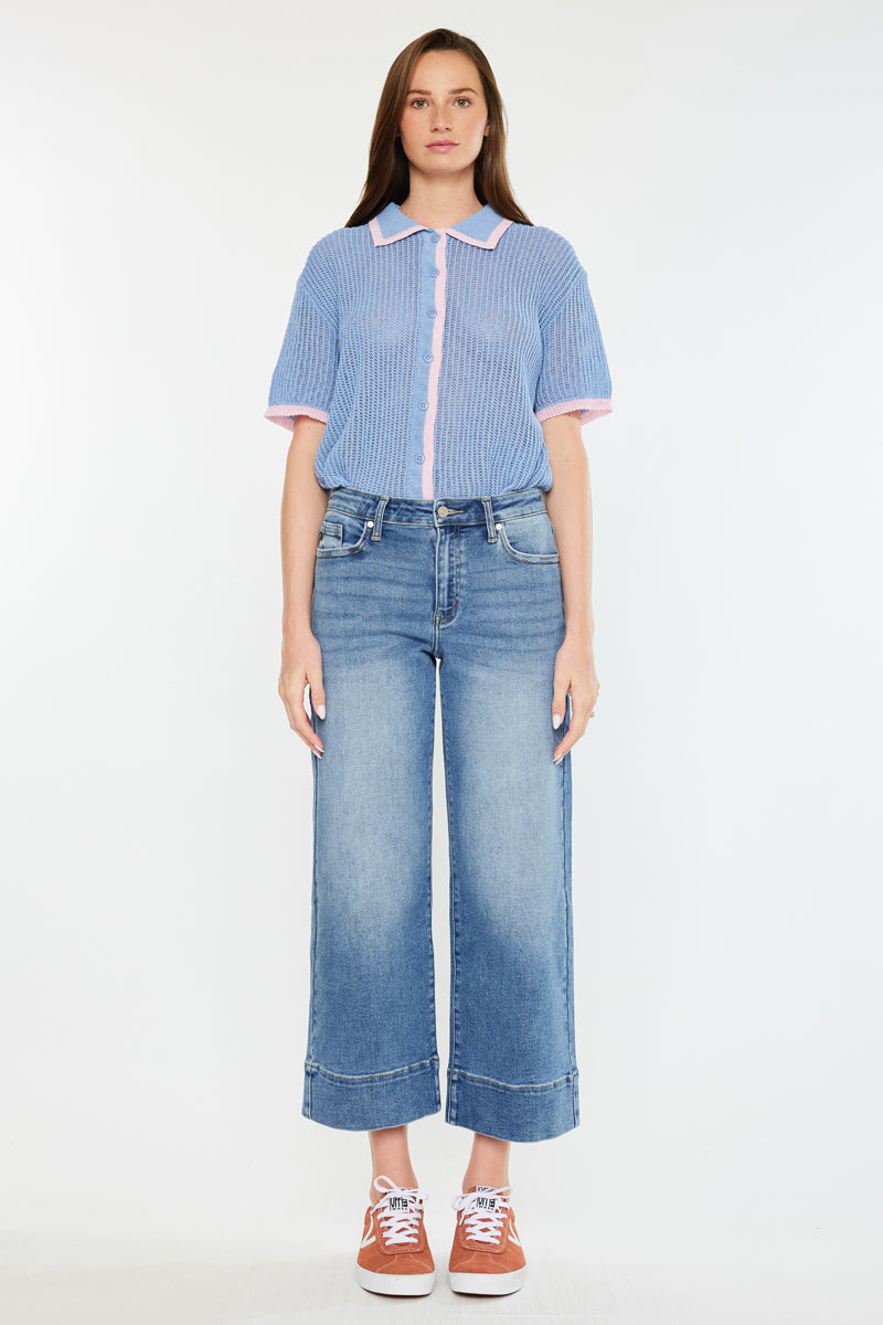 kells High Rise Crop Wide Leg Jeans - Official Kancan USA