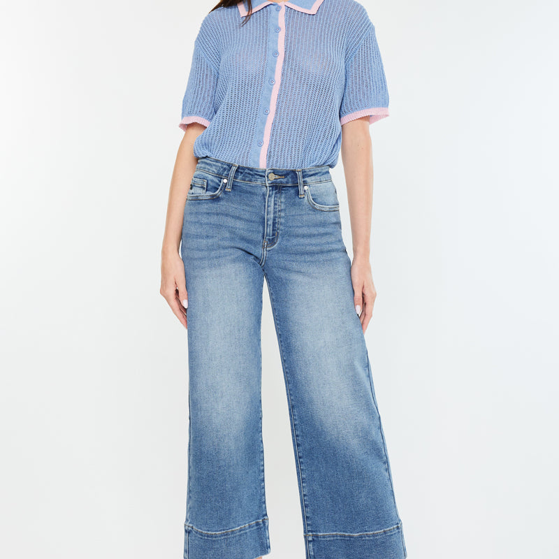 kells High Rise Crop Wide Leg Jeans - Official Kancan USA