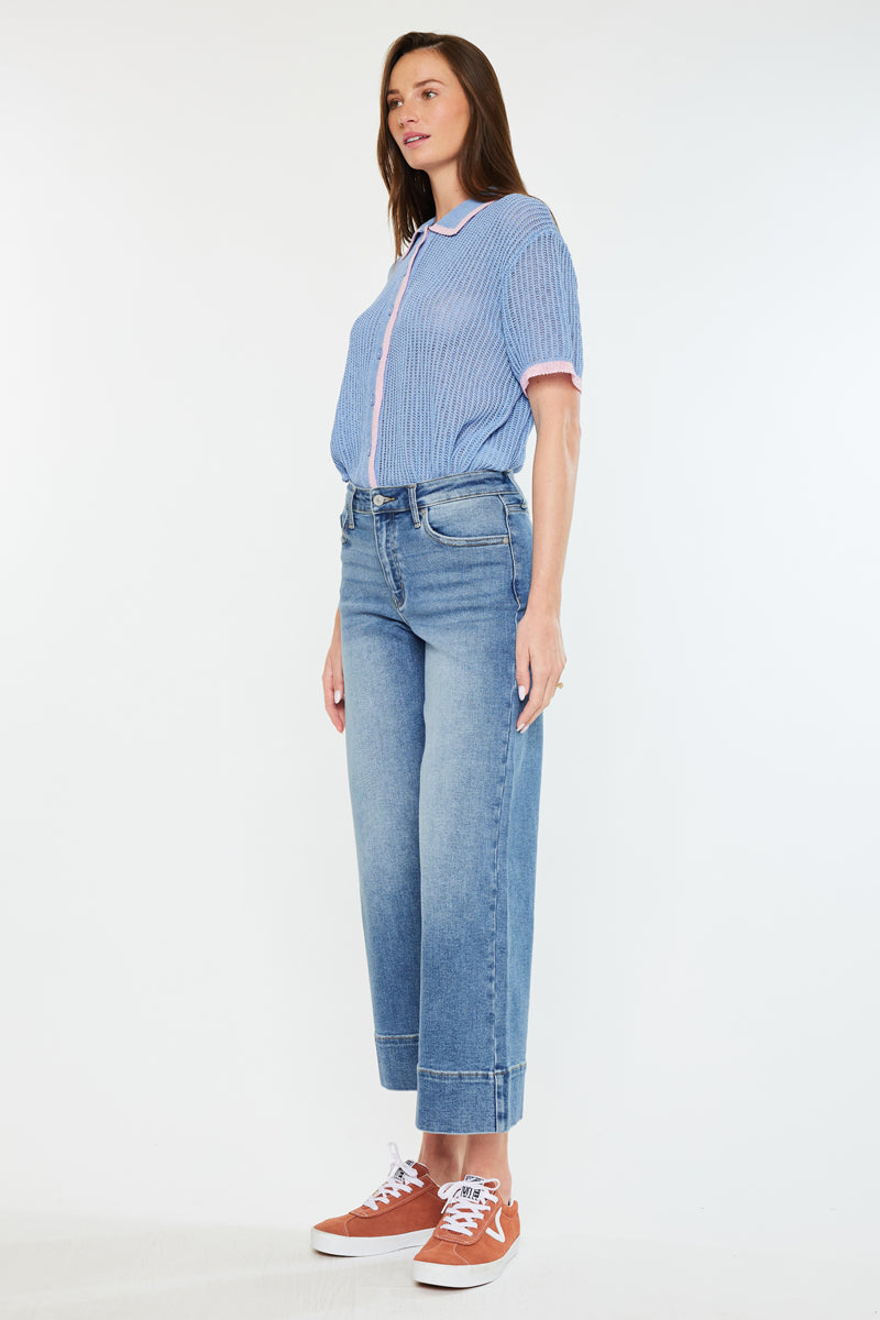 kells High Rise Crop Wide Leg Jeans - Official Kancan USA