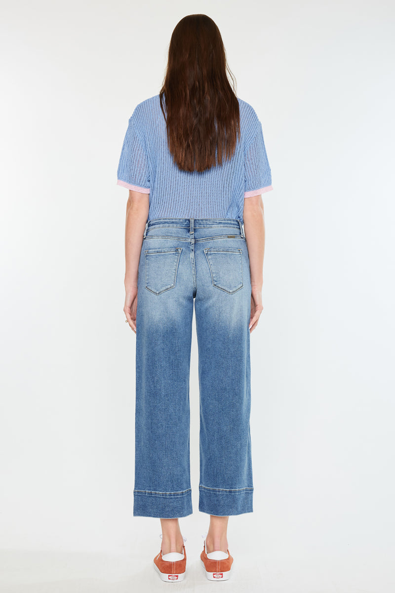 kells High Rise Crop Wide Leg Jeans - Official Kancan USA