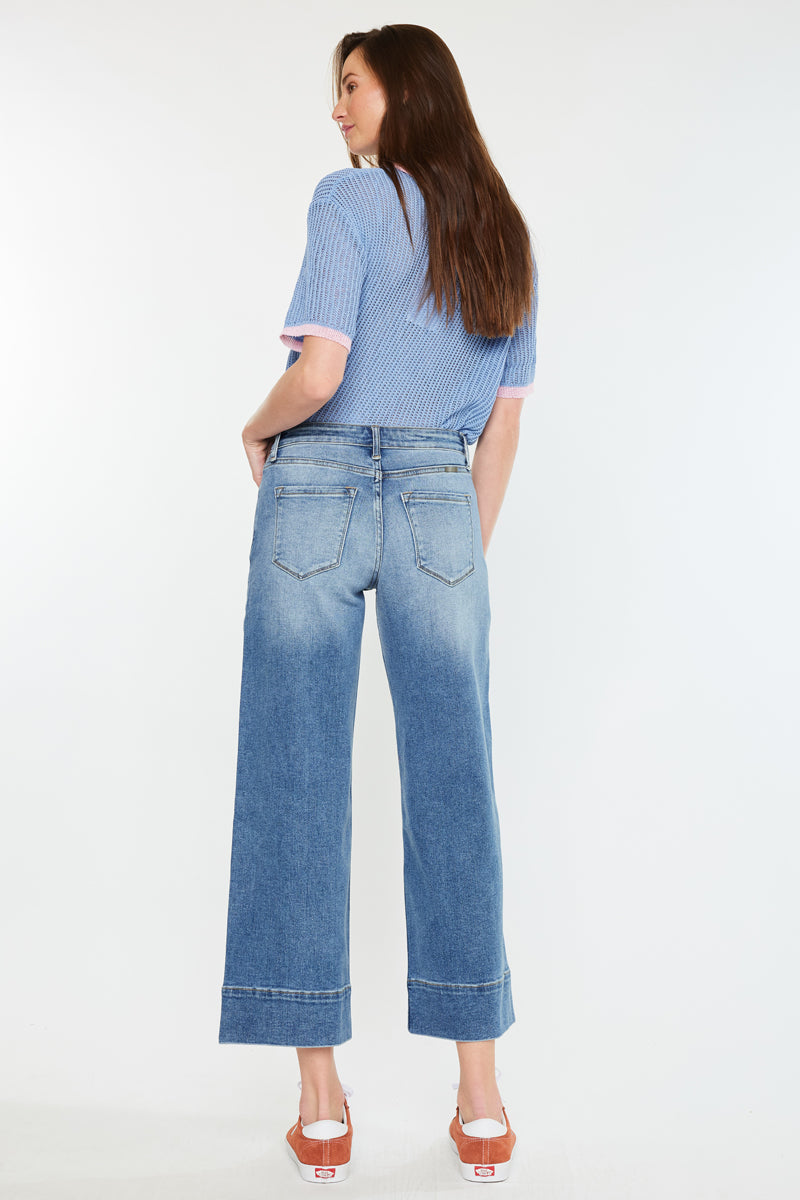 kells High Rise Crop Wide Leg Jeans - Official Kancan USA