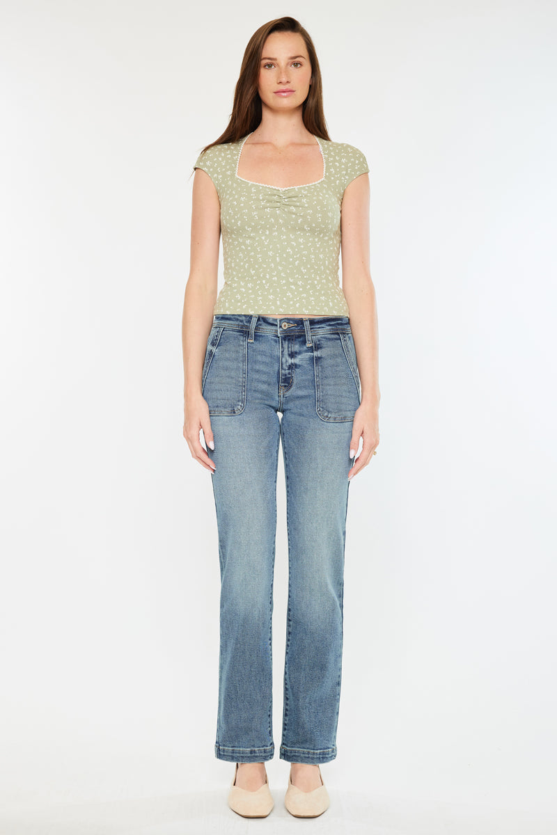Rachelle Mid Rise Slim Straight Jeans - Official Kancan USA