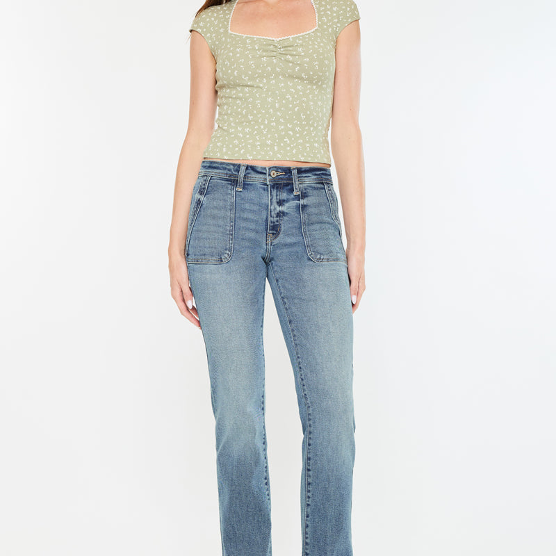 Rachelle Mid Rise Slim Straight Jeans - Official Kancan USA