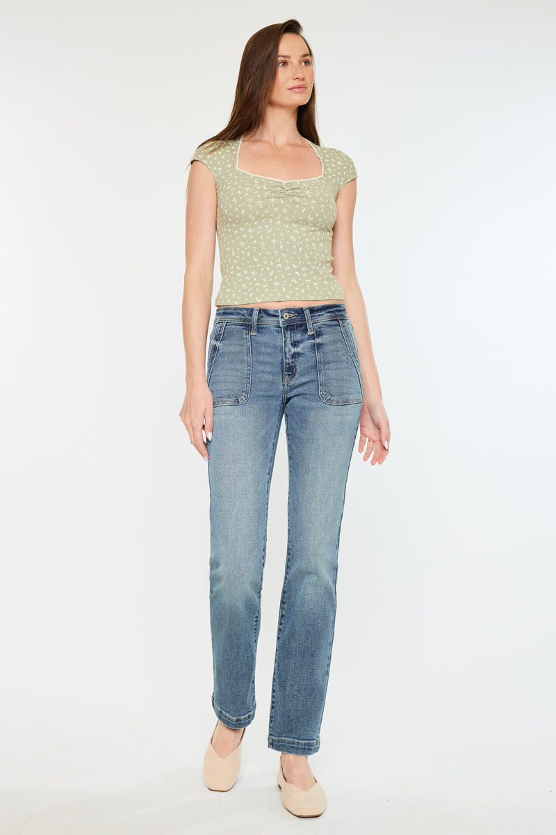 Rachelle Mid Rise Slim Straight Jeans - Official Kancan USA