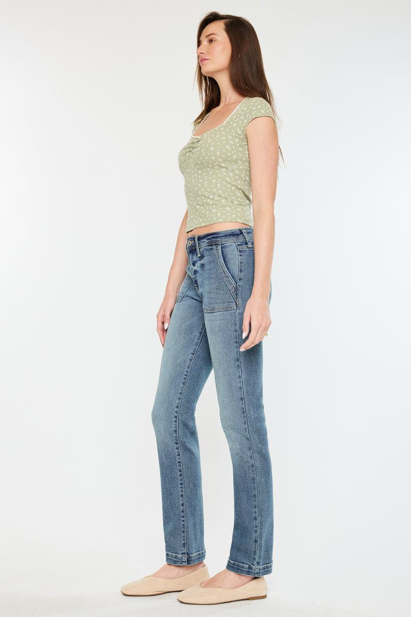 Rachelle Mid Rise Slim Straight Jeans - Official Kancan USA