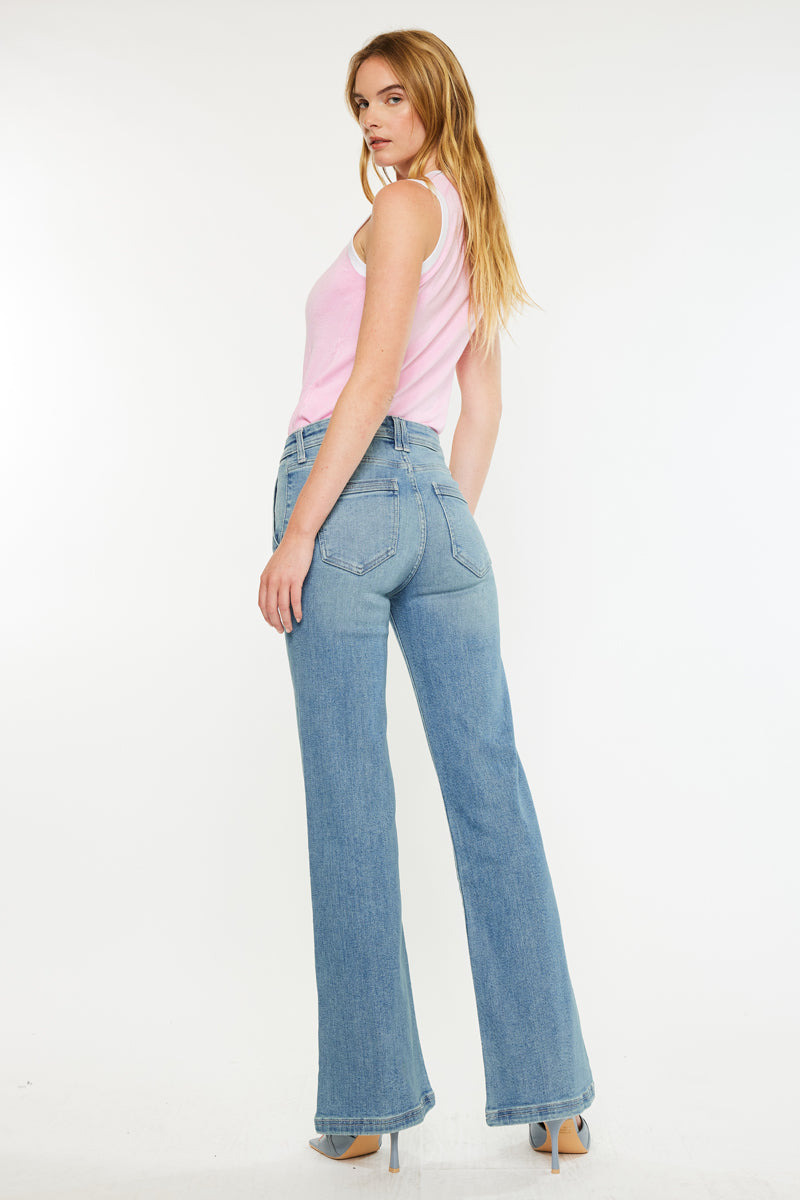 Mace High Rise Wide Flare Jeans - Official Kancan USA