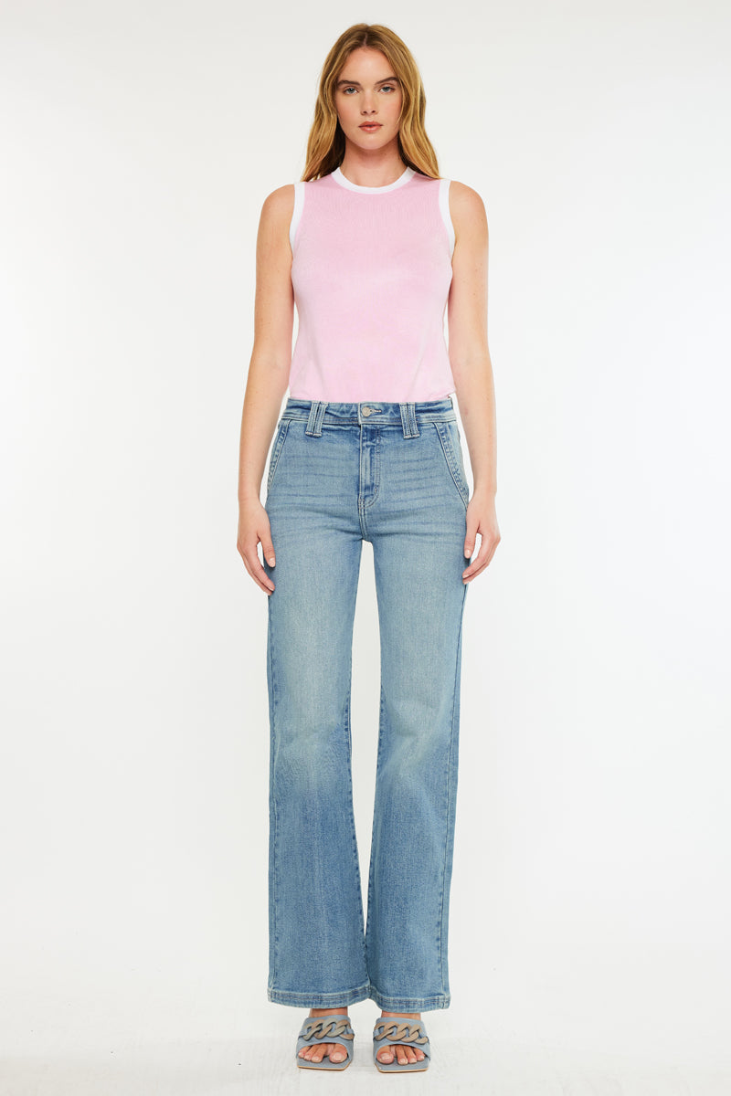 Mace High Rise Wide Flare Jeans - Official Kancan USA