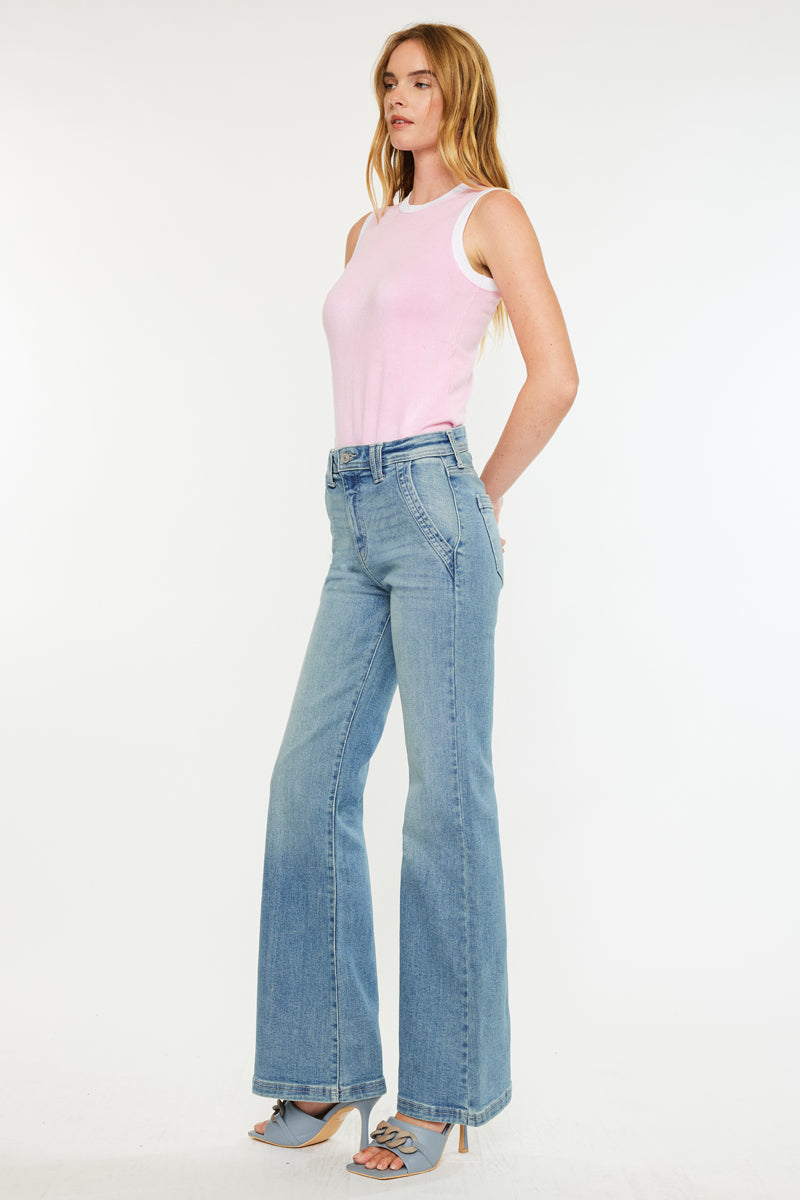 Mace High Rise Wide Flare Jeans - Official Kancan USA