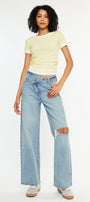 Cynn Low Slung Crossover Wide Jeans - Official Kancan USA