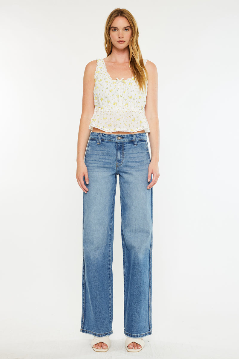 Bram Mid Rise Wide Jeans - Official Kancan USA