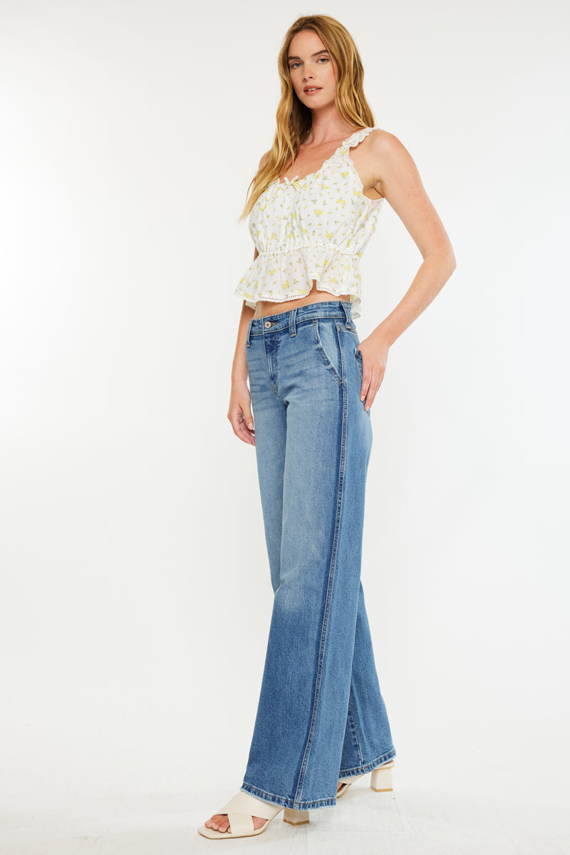 Bram Mid Rise Wide Jeans - Official Kancan USA