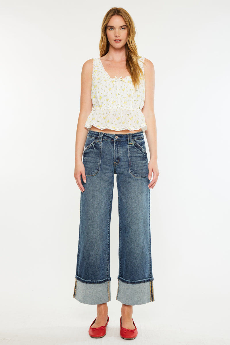 Beck Mid Rise Wide Jeans - Official Kancan USA