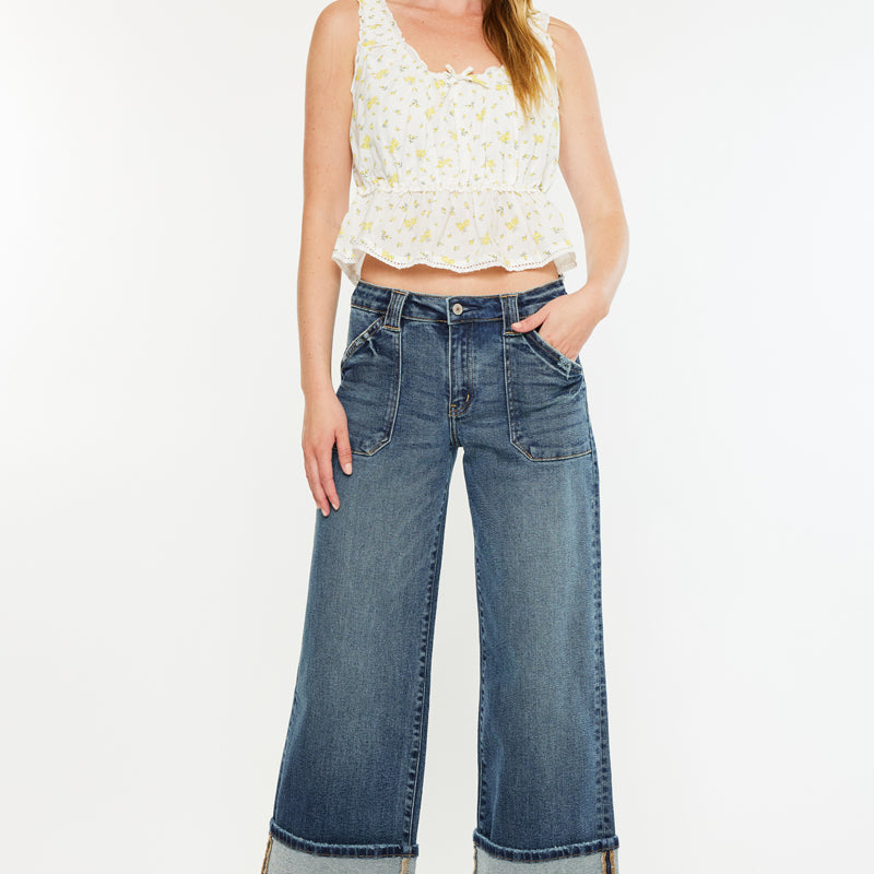 Beck Mid Rise Wide Jeans - Official Kancan USA
