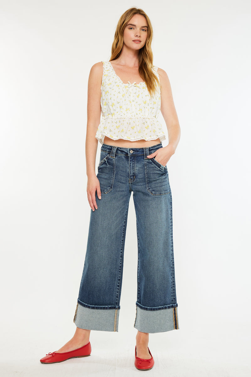 Beck Mid Rise Wide Jeans - Official Kancan USA