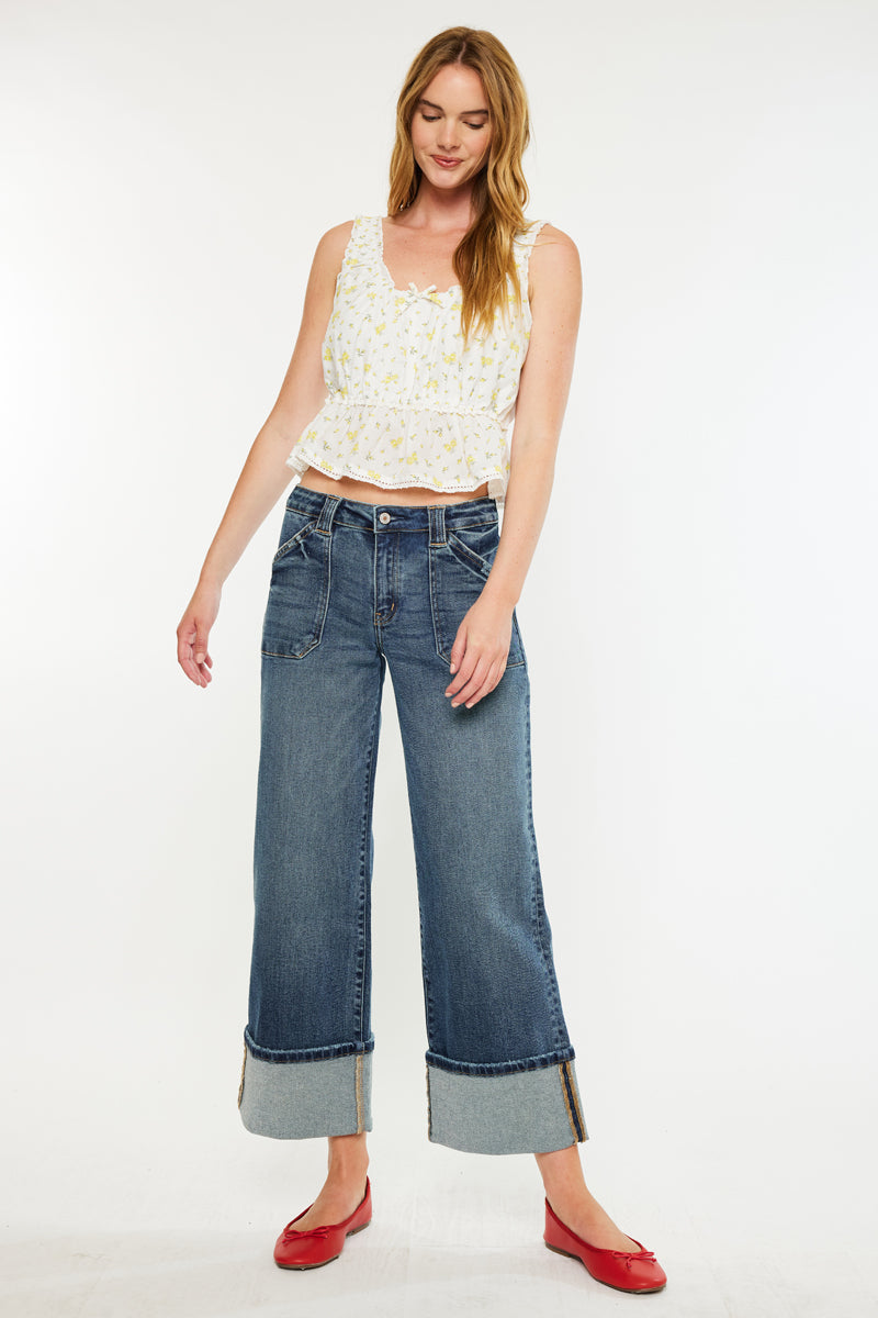 Beck Mid Rise Wide Jeans - Official Kancan USA