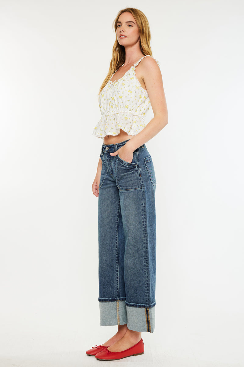 Beck Mid Rise Wide Jeans - Official Kancan USA