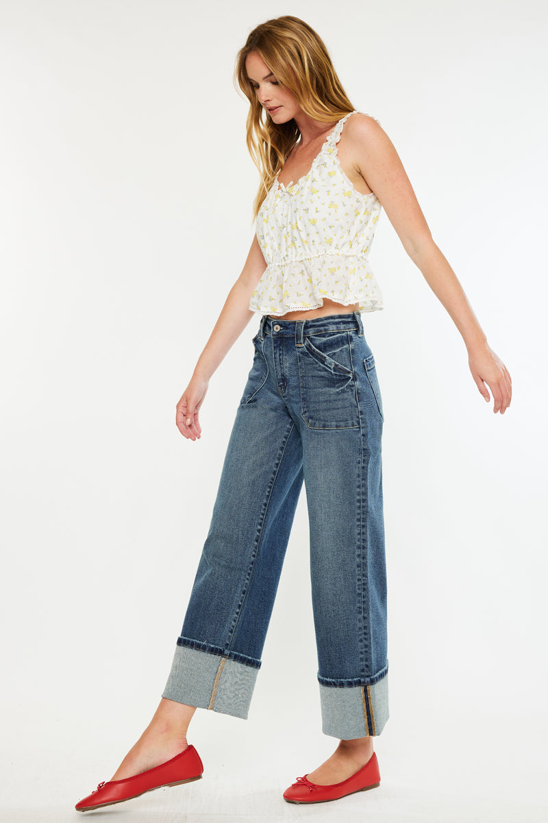 Beck Mid Rise Wide Jeans - Official Kancan USA