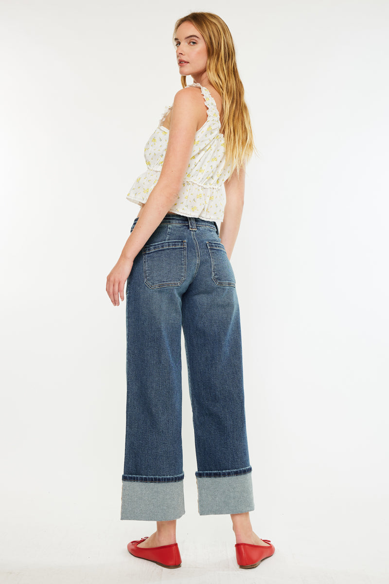 Beck Mid Rise Wide Jeans - Official Kancan USA