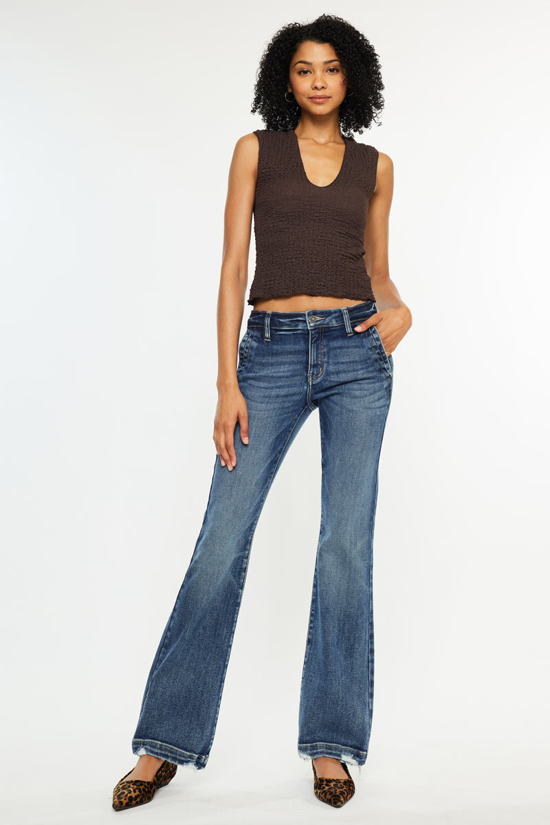 Delcie Mid Rise Bootcut Jeans - Official Kancan USA