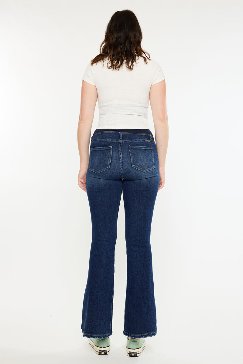 Fidely Maternity Patched Flare Jeans - Official Kancan USA