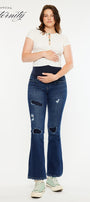Fidely Maternity Patched Flare Jeans - Official Kancan USA