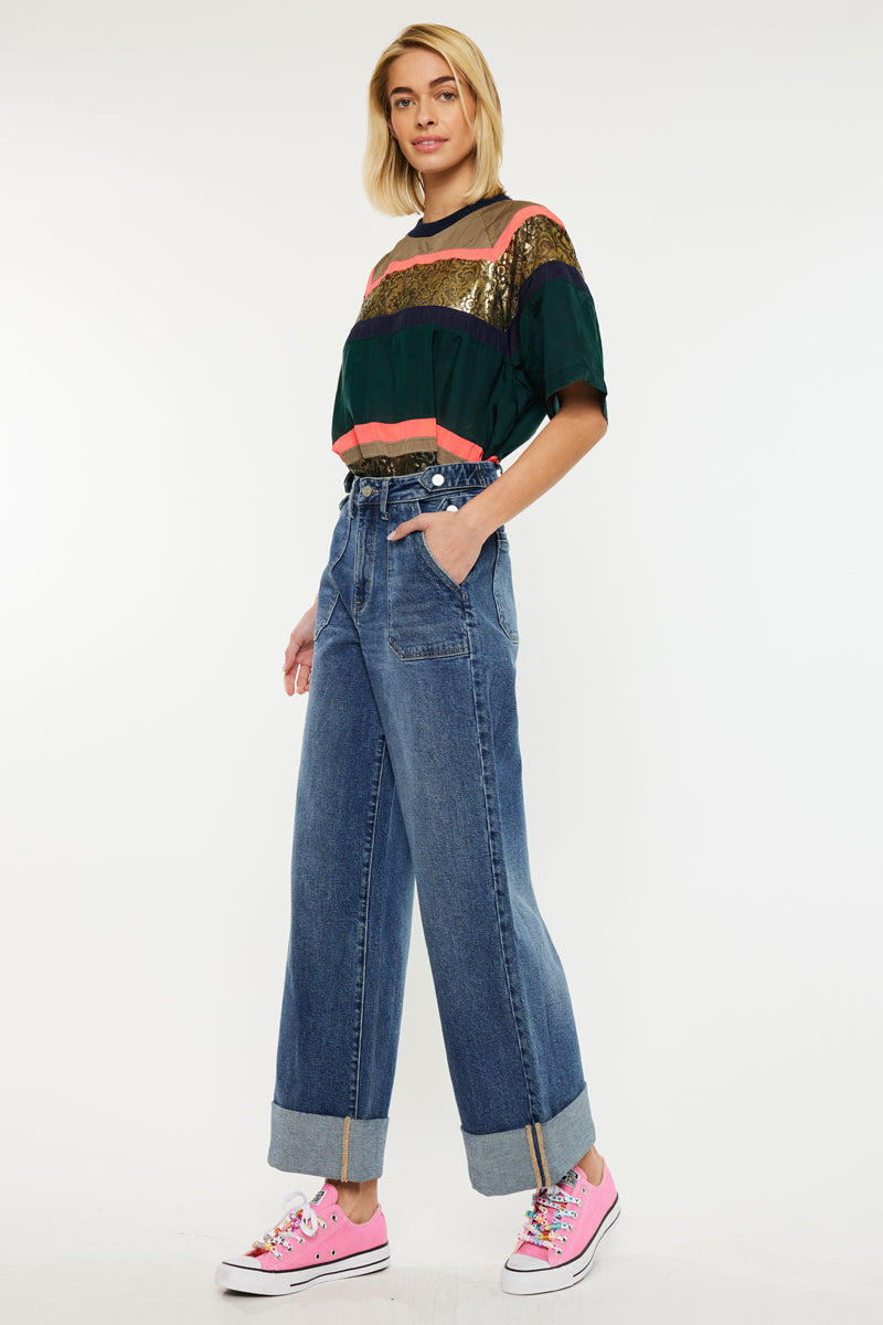Haylee Ultra High Rise 90's Wide Leg Trousers Jeans - Official Kancan USA