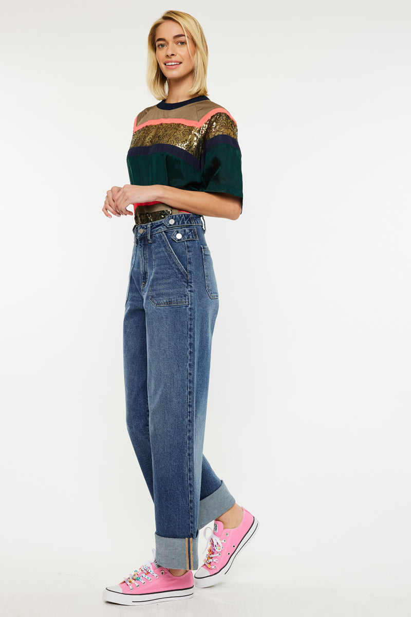 Haylee Ultra High Rise 90's Wide Leg Trousers Jeans - Official Kancan USA
