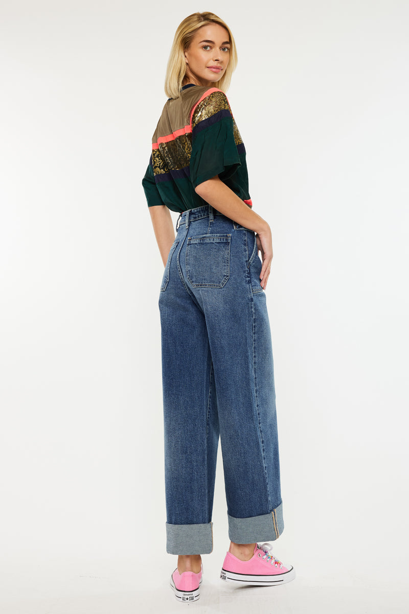 Haylee Ultra High Rise 90's Wide Leg Trousers Jeans - Official Kancan USA