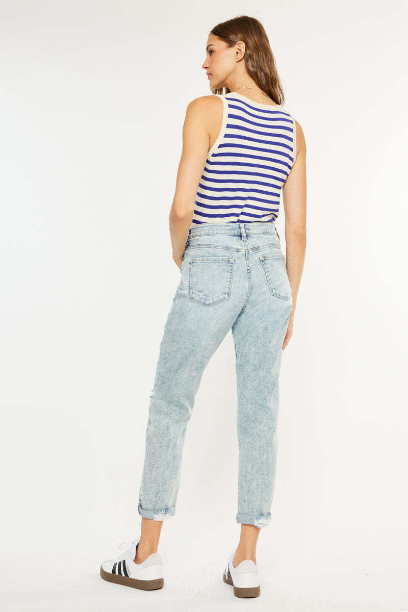 Alena Mid Rise Slim Boyfriend Jeans - Official Kancan USA