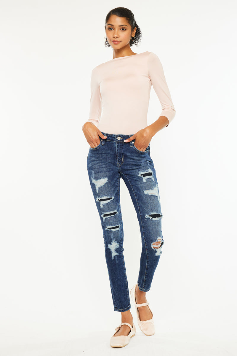 Tobie Mid Rise Super Skinny Jeans - Official Kancan USA