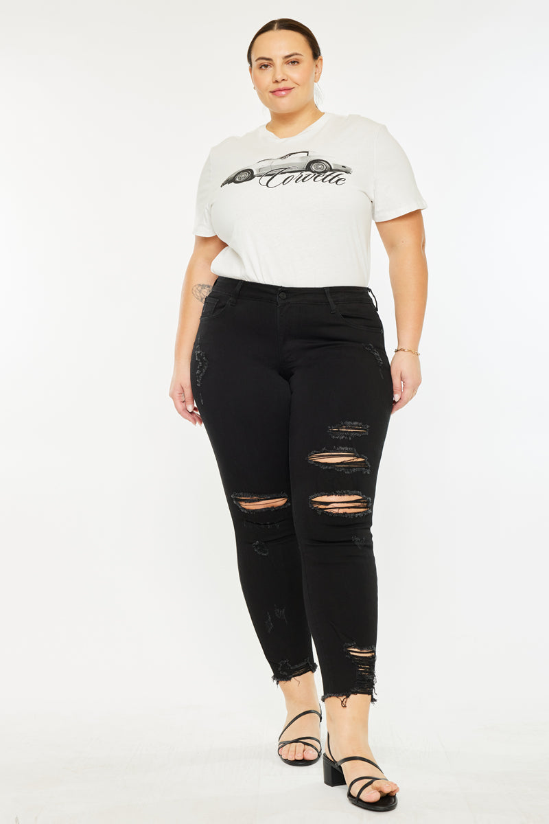 Genesis Mid Rise Ankle Skinny Jeans (Plus Size) - Official Kancan USA