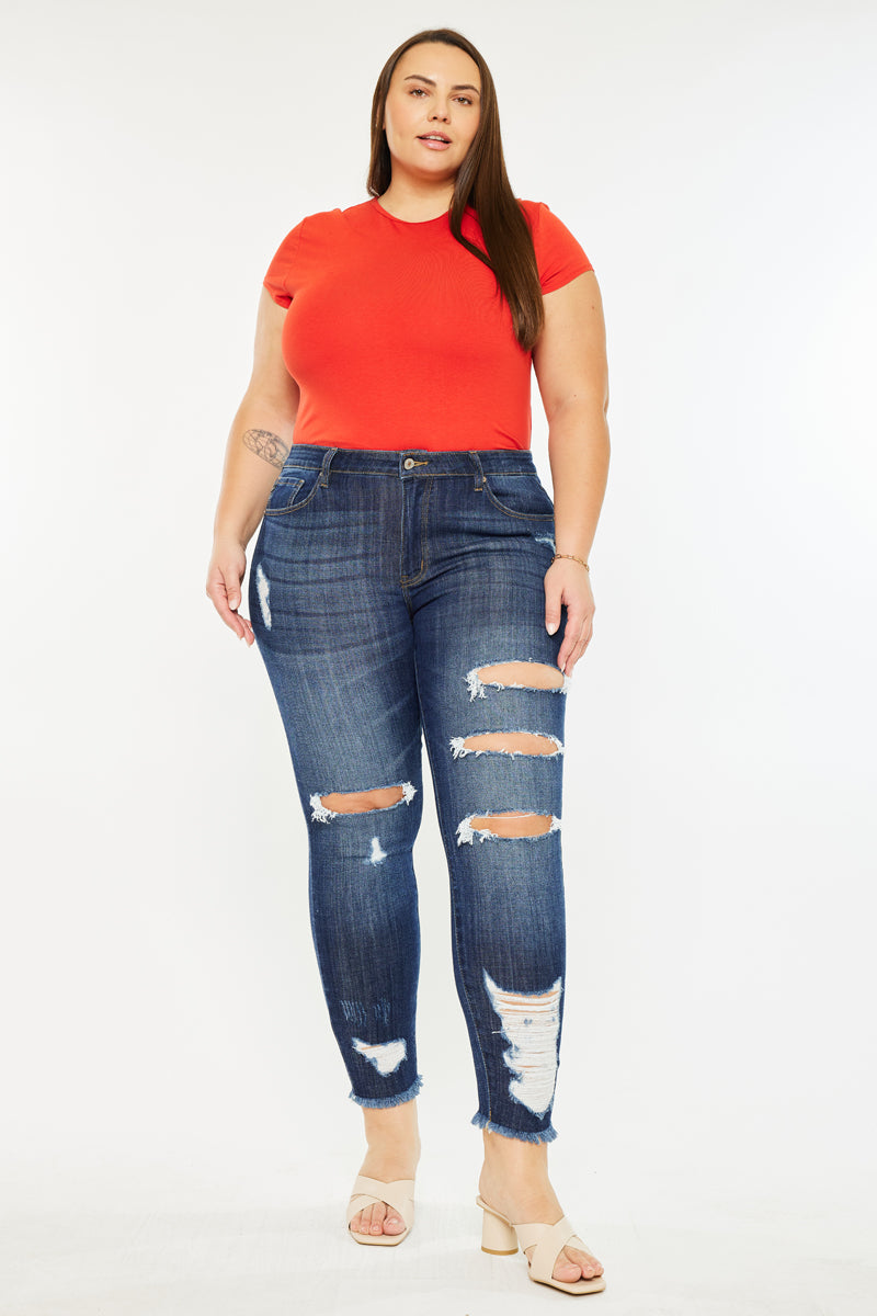 Penny Mid Rise Ankle Skinny Jeans (Plus Size) - Official Kancan USA